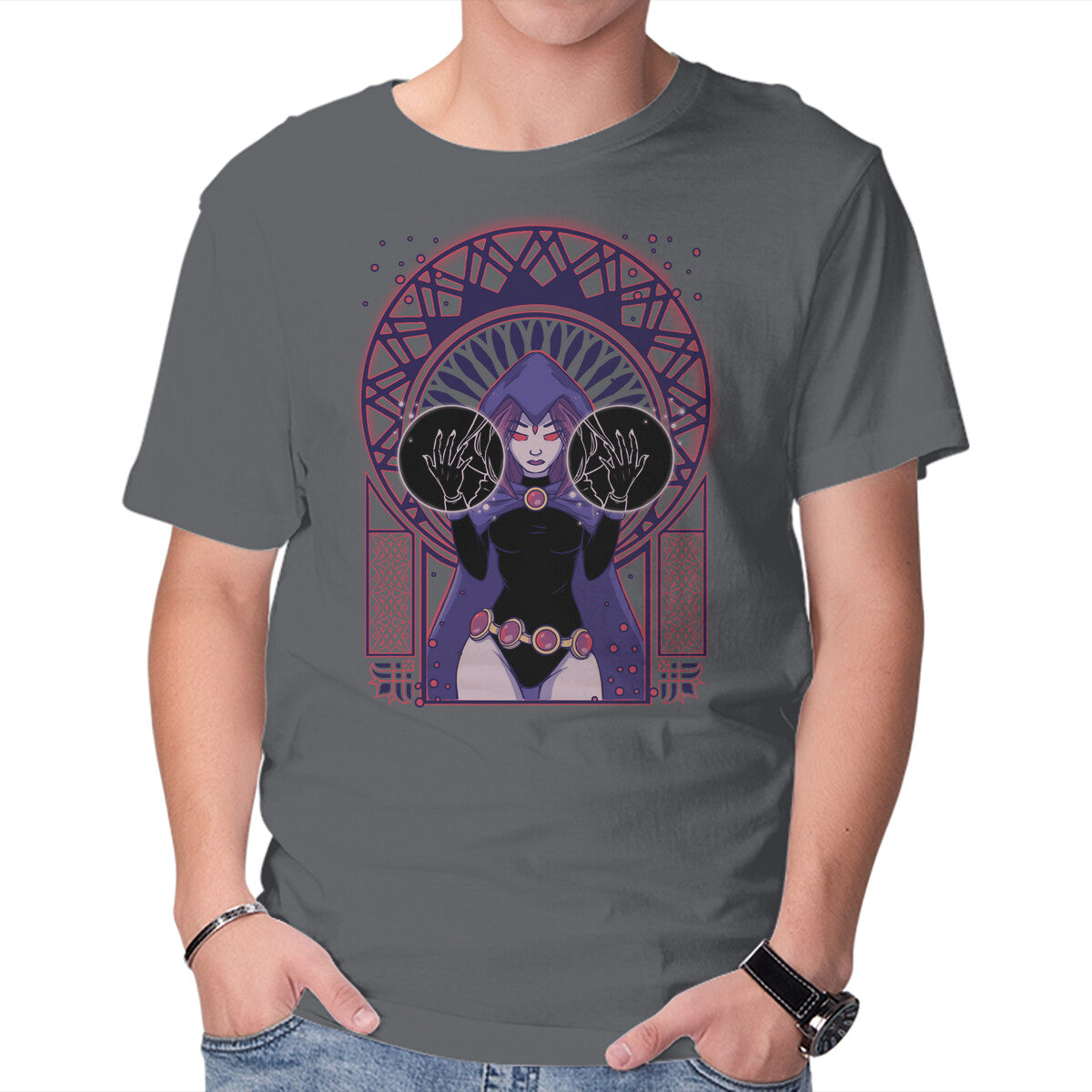 Unisex Crew Neck T-Shirt Dark Raven Graphic Short Sleeve Casual Tee XS