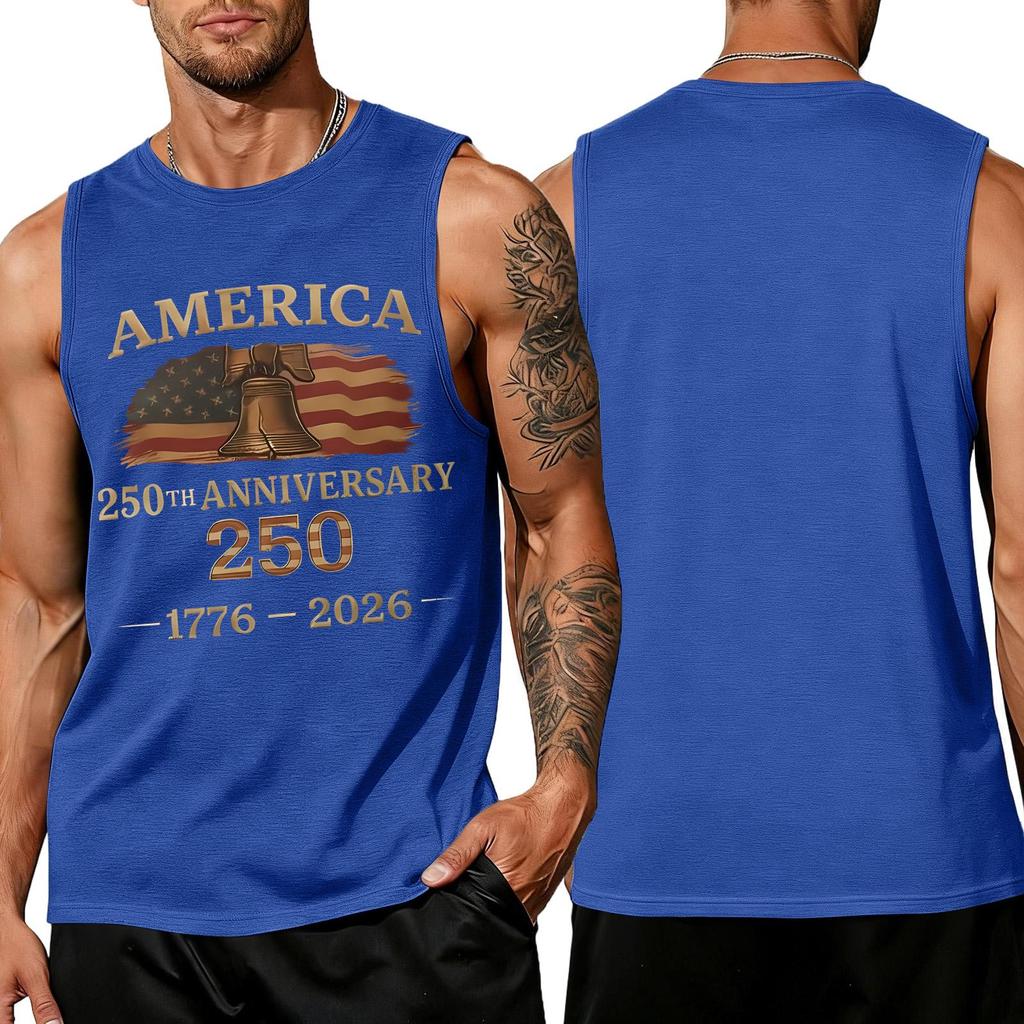 Men 4th Of Shirts USA Muscle Sleeveless Shirt Patriotic Tank Tops