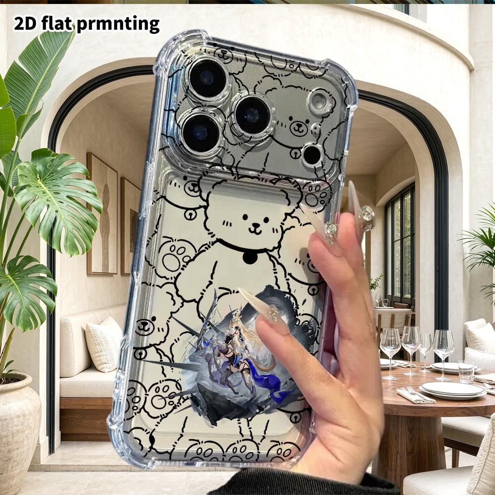 Phone Case: 2D flat suitable for iPhone 18 17 16 15 14 13 Pro, transparent four corner protective case, Granblue Fantasy, Christmas and Halloween gift