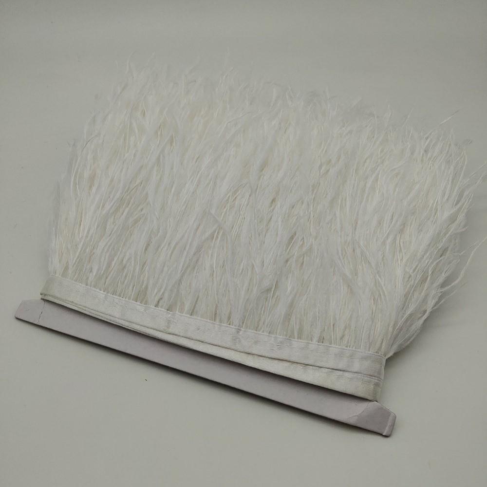 1 Meter Ribbon Tassel Natural Ostrich Feathers Sewing Decoration Fluffy Texture Feather Plumes Ribbon Selvage Apparel Fabric