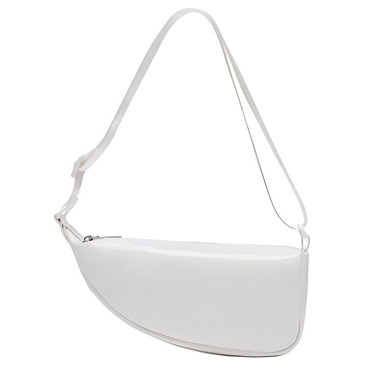 Lacoste Logo Adjustable Shoulder Strap PU Saddle Bag Unisex Shoulder Bag Cream-White NU4302ID-151029