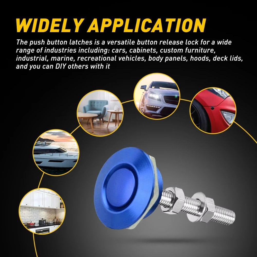 Lock Clip Hood Pins Aluminum Zinc Zinc Alloy Push Button Lock Quick Release Fasteners  Body Kit
