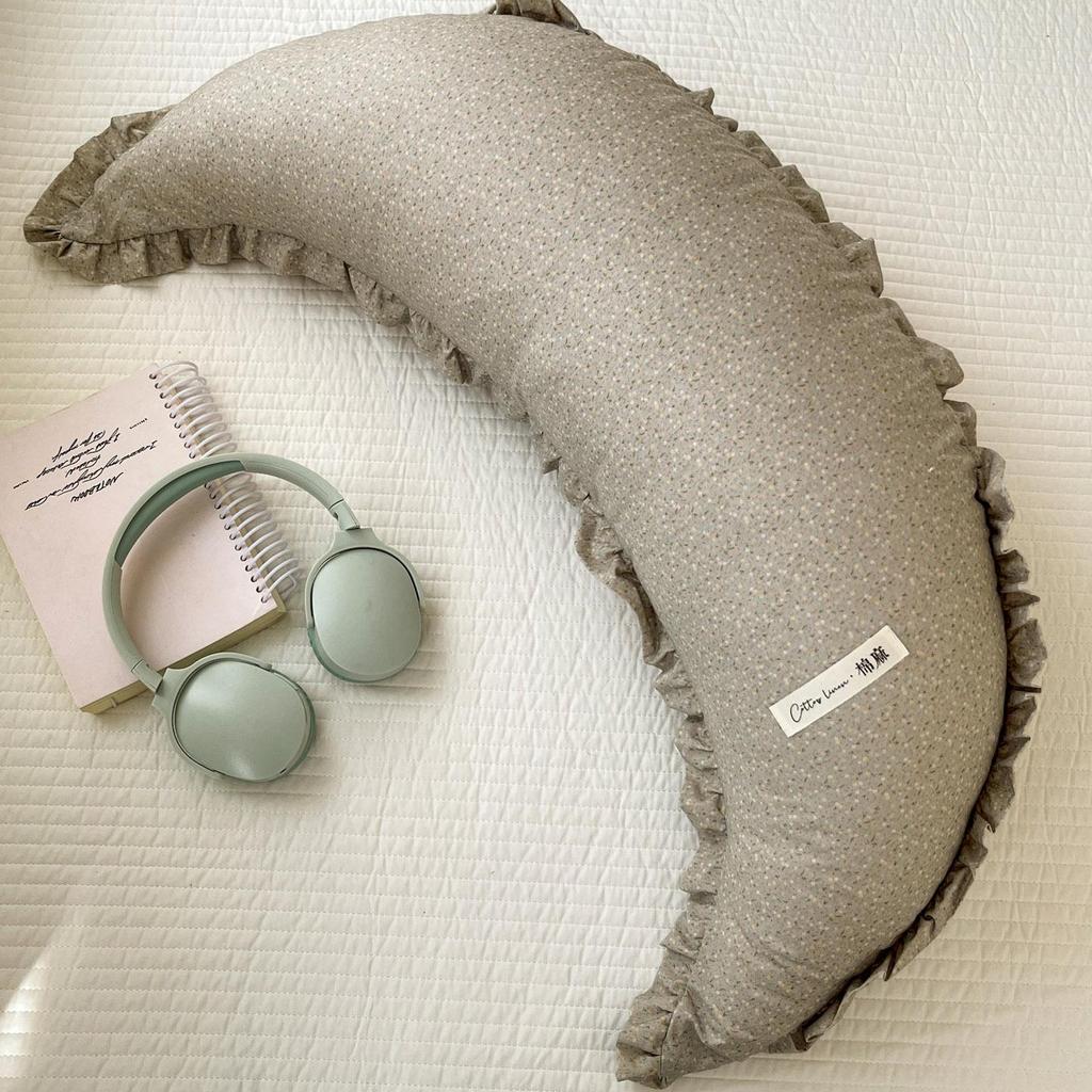 Cotton & Linen Moon Pillow: Baby Soothing, Washable, Pregnancy Support