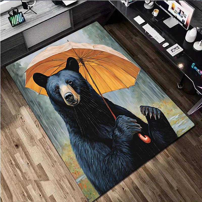 Black bear Rug - Home carpet Office Decorative Carpet For Living Room Bedroom Door Mat Floor Rug Computer Chair Area Rug