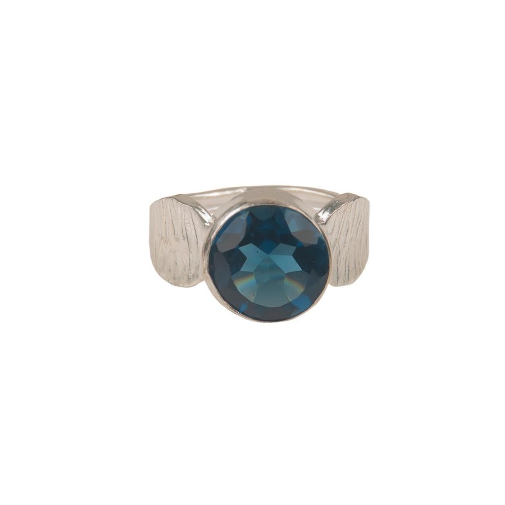 London Blue Topaz Gemstone Handmade 925 Sterling Silver Jewelry Partywear Ring RR-1-6