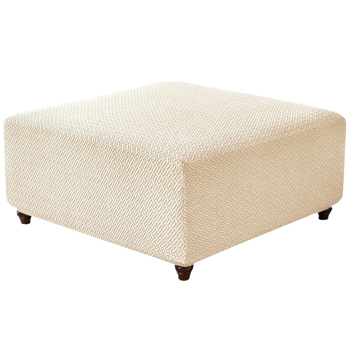 

T-Shape Jacquard Square Stool Cover Ottoman Stool Cover Elastic Sofa Footrest Slipcovers for Living Room Office Home Decor M