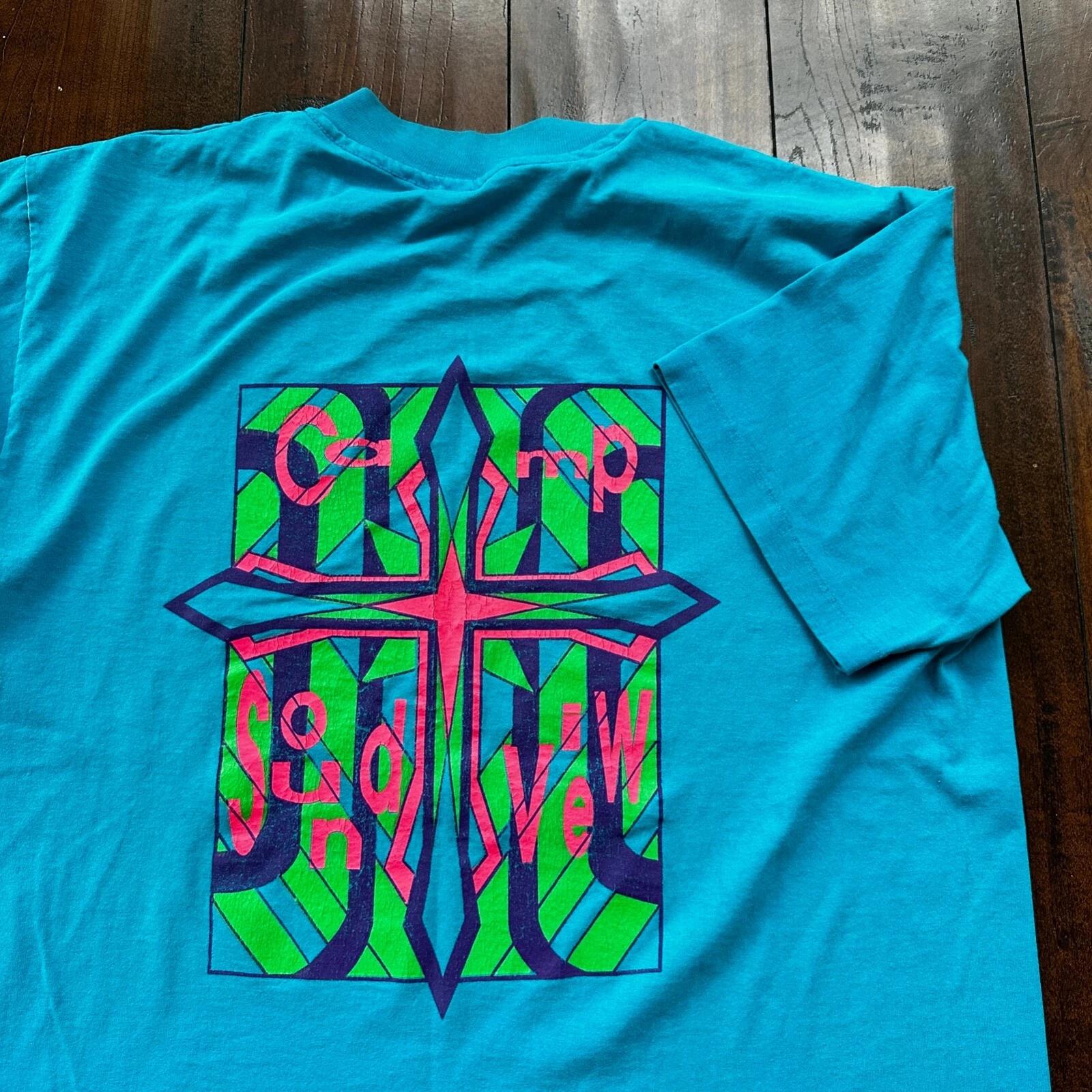 

Camp Soundview Vintage T Shirt 80s Hanes Single Stitch Music Party Promo Trippy 2XL
