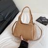 Woven Tote Bag Women Minimalist Large Capacity Shoulder PU Leather 2026 Daily Use 25x17x11cm