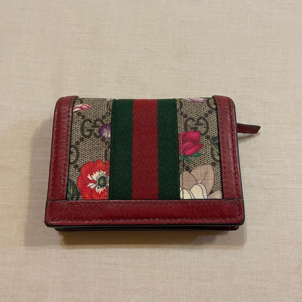 Used GUCCI Bi-fold wallet Flora GG Supreme