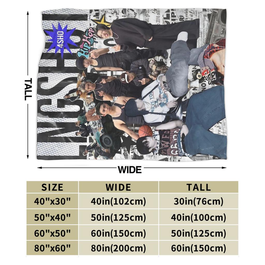 Kpop Group Lngshot Blanket Cozy Soft Throw Blankets for Bed 50x60 Inch Multi-size Bedspreads
