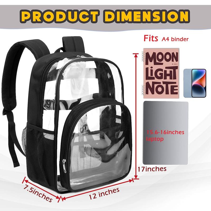 Transparent Backpack Waterproof PVC Storage Bag Large Capacity Student Backpack