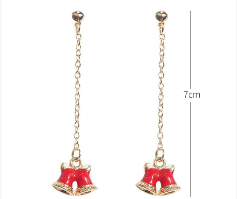 Reindeer Candy Cane Drip Oil Stud Earrings - Festive & Trendy Jewelry
