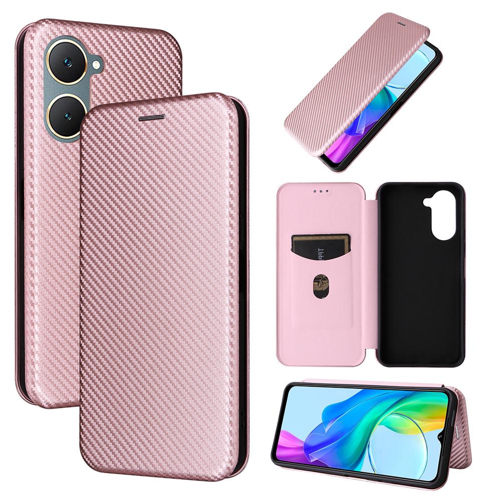 VIVO Y03/Y18 Carbon Fiber Multi-card Flip Phone Case