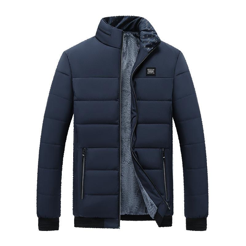 Puffer Jacket Mens Fleece Lined Thick Parkas Stand Collar Jacket Men's Coat Winter Warm Thick Coat Quilted Padded Jacket Outwear