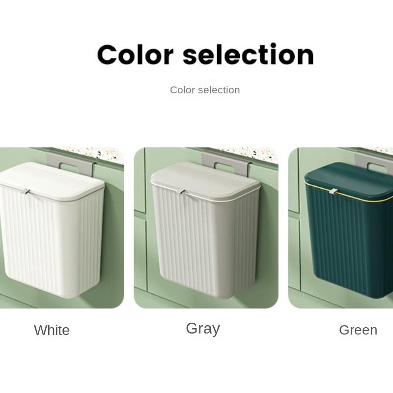 12/8L Kitchen Trash Can Hanging Household Hanging Storage Pail Toilet Toilet Paper Basket Kitchen Waste Wall Hanging Garbage Can