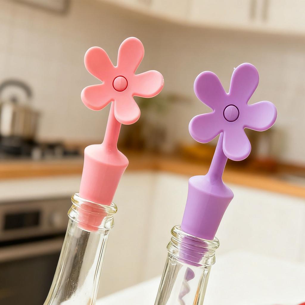 1pc-Flower Bottle Stopper, Red Wine Beer Bottle Stopper, Sealed Bottle Stopper, Creative