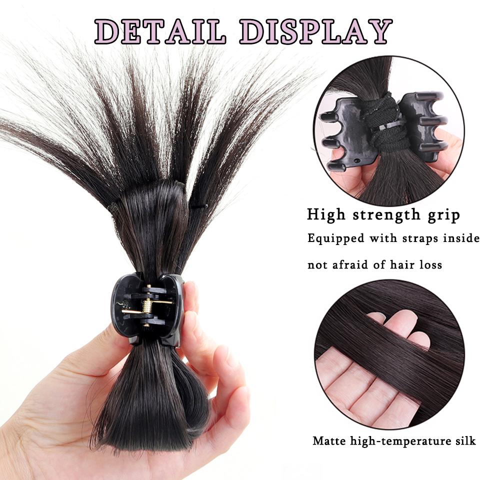 Synthetic Hair Crystal Butterfly Clasp Bun Scrunchie Claw Clip In Hairpiece Hair Extensions Natural Fake Hair Accessories