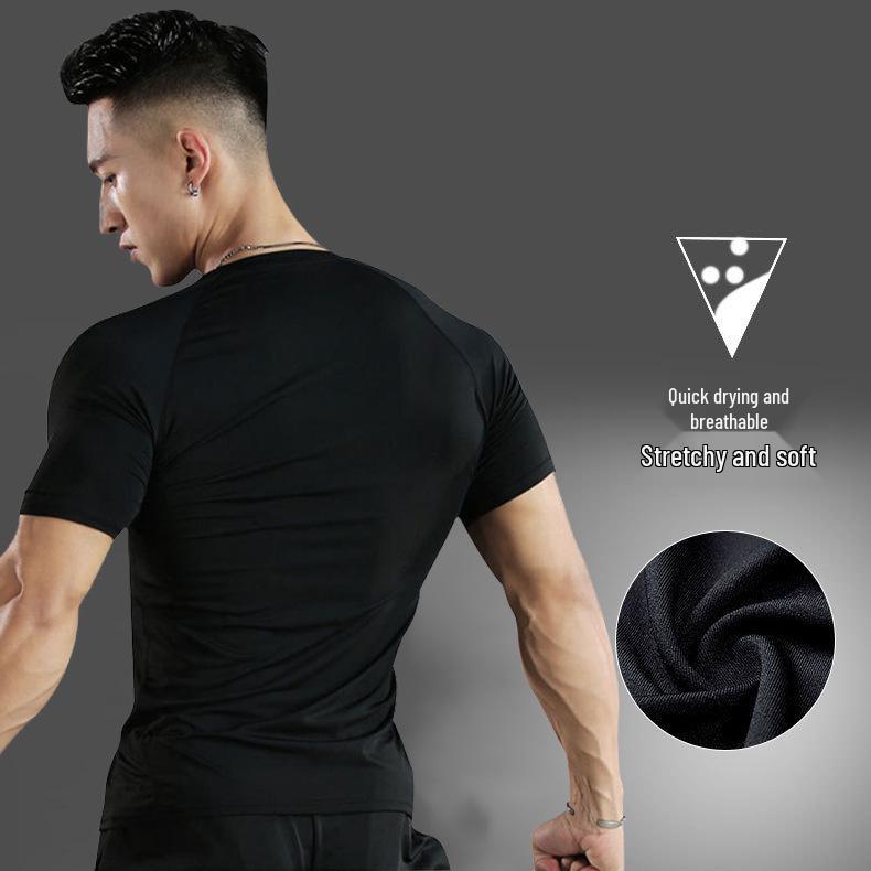 Men's Quick-Dry Sports Compression T-Shirt - Breathable, Elastic, Short Sleeve Fitness Wear