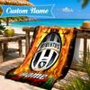 Custom Name Beach Towel Juventus Sportive Microfiber Beach Towel, Lightweight for Summer Travel, Swimming Pool Fan Birthday Gift