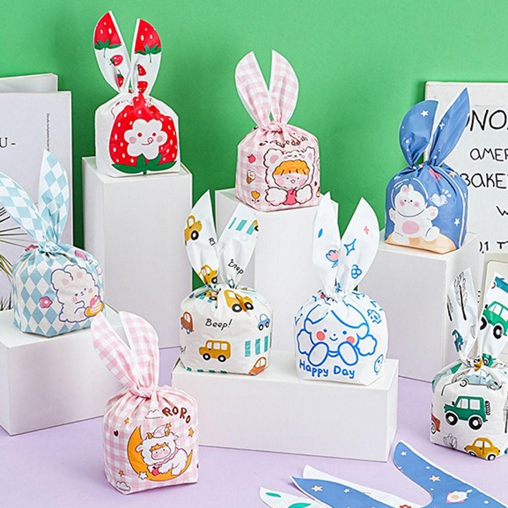 50 Buc Pungi Urechi Lungi Iepure Desen Animat Model Animal Pungi pentru Bomboane Cadou Pungi Ambalare Fursecuri Gustare