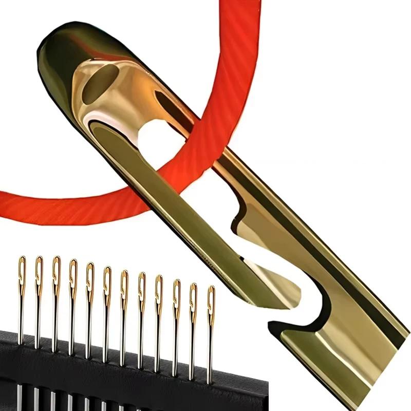 12/36pcs Blind Needle Elderly Needle-side Hole Hand Sewing Needles Household Sewing Needless Threading DIY Apparel Sewing Tools