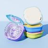 Portable Invisible Braces Storage Box with Mirror Holder Cleaning Braces Box Orthodontic Braces Box Denture Drain Soaking Box