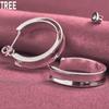 925 Sterling Silver Round Piercing Earrings Fashion Wedding Jewelry
