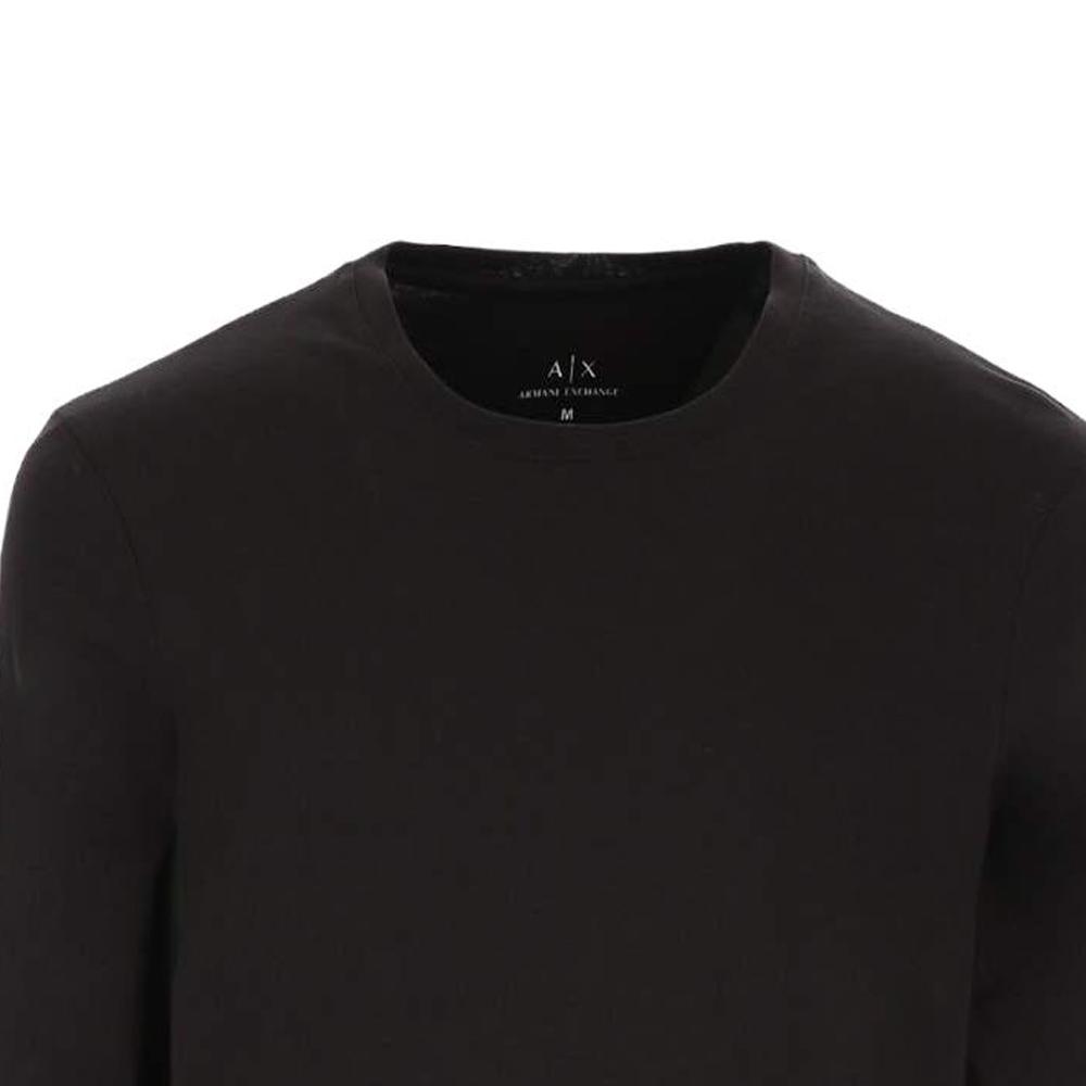 Emporio Armani Round Neck Solid Long Sleeve T-Shirt Men tops Black 8NZM77-ZJA5Z-1200