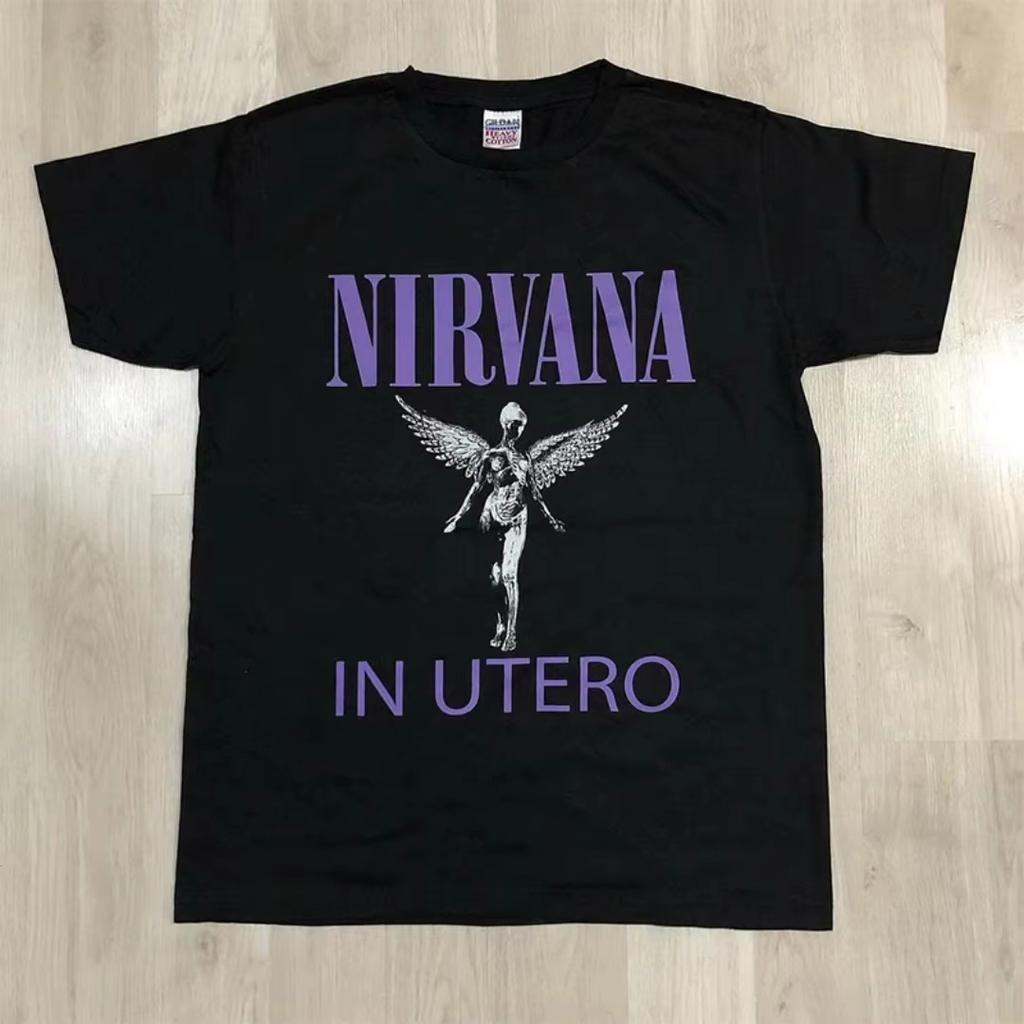 NIRVANA Angel Rock Band American Vintage T-shirt Autumn Sports Pure Cotton Men's T-Shirt Kid's