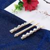 Jewelry Metal Fashion Pearl Flower Hairpins Crystal  Hair Clip Vintage Barrettes Headdress Jewelry