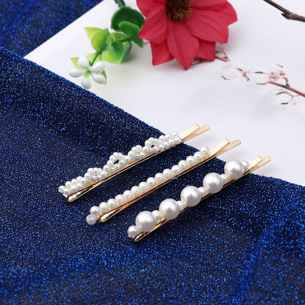 Jewelry Metal Fashion Pearl Flower Hairpins Crystal  Hair Clip Vintage Barrettes Headdress Jewelry