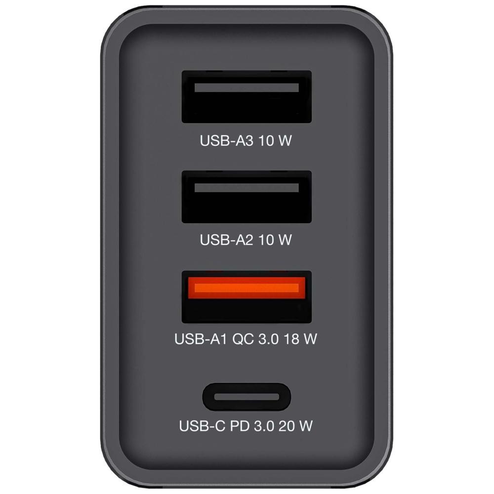Verbatim Ładowarka Sieciowa 30W 3Xusb-A/Usb-C Pd 3.0 Chr-30Eu2 Czarny/Black 49700