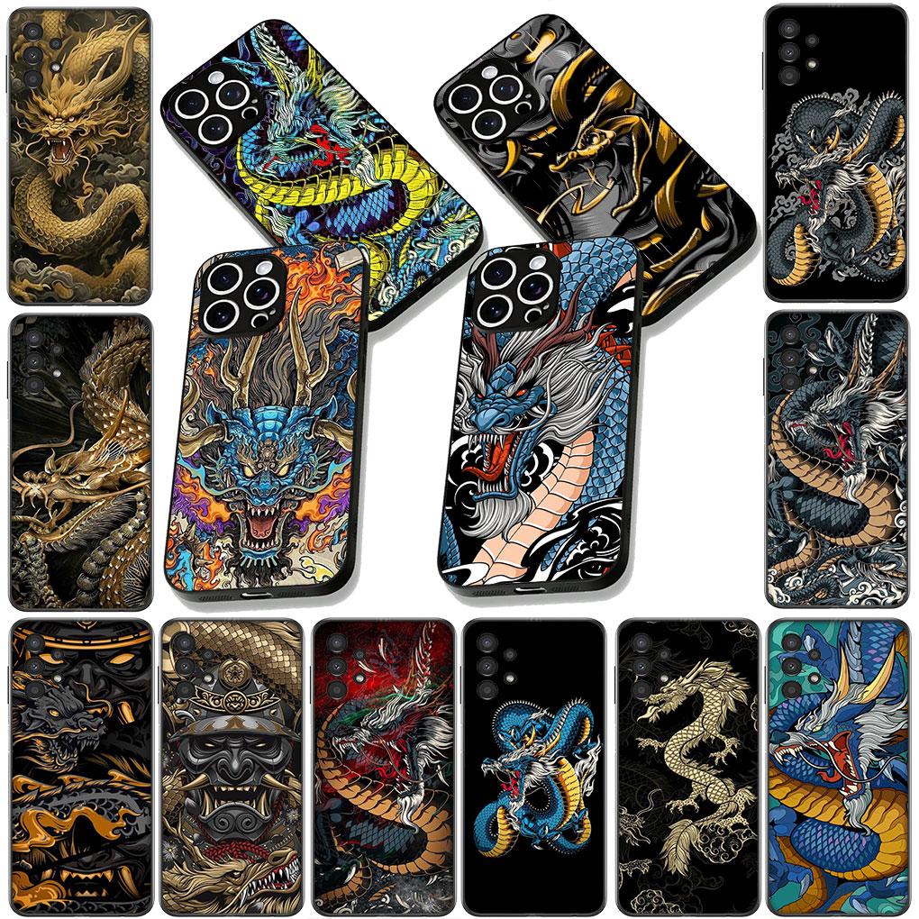 Cover for Samsung Galaxy S22 S21 S20 FE Ultra Plus A35 A36 A55 A37 A33 A34 A57 Coque Phone Case Fashion Ferocious Dragon Chinese