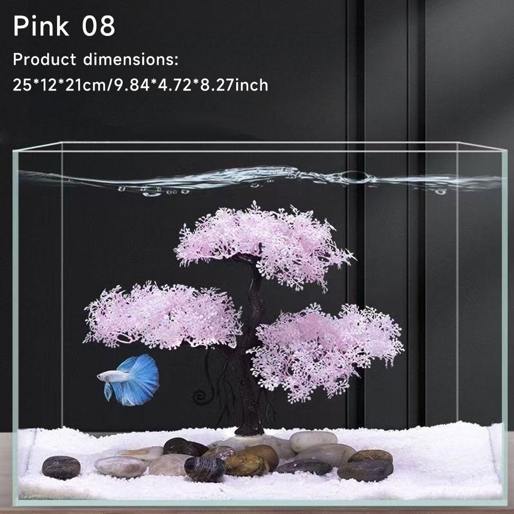 1Pc Realistic Sakura Aquarium Fish Tank Decoration Creative Beautiful Aquarium Ornament Fish Tank Decor Office Decor