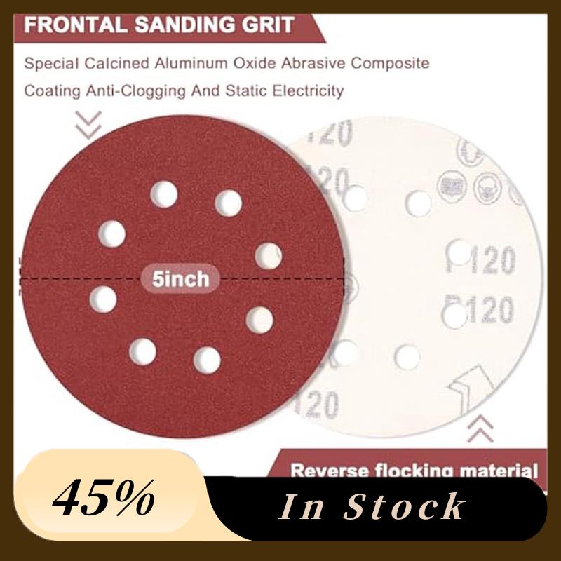 A60Z Top 160PCS 5Inch Sanding Disc,60/80/120/150/240/320/400/600Grit 8 Hole Hook And Loop Sandpaper,Sand Paper For Orbital Sande