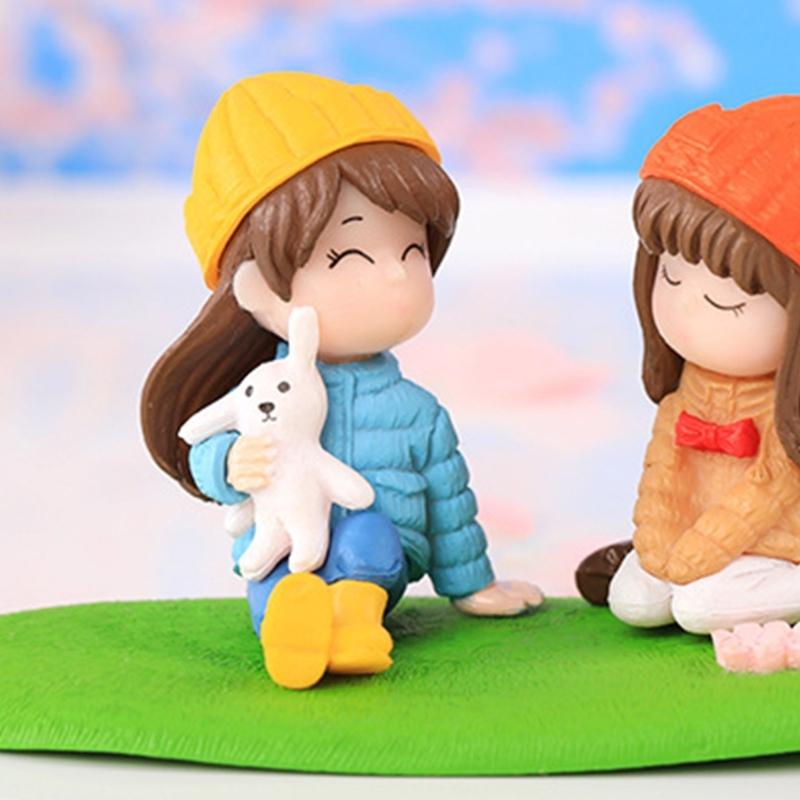 Fairy Garden Fairies Figurines Miniature Garden Accessories Outdoor Indoor Girls Sisters Yard Home Decoration Desk Decor