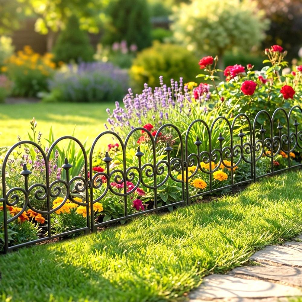 12X Płotek Ogrodowy Czarny Border Palisada Obrzeże Trawnika Grządki 714 Cm
