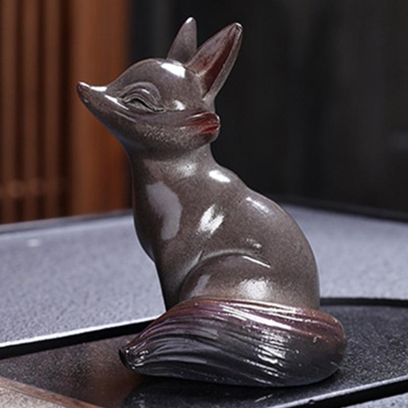 Hitzebeständige Farbwechselnde Keramikfüchse Tee Haustier Handgefertigte Figur Für Haus Büro Dekoration