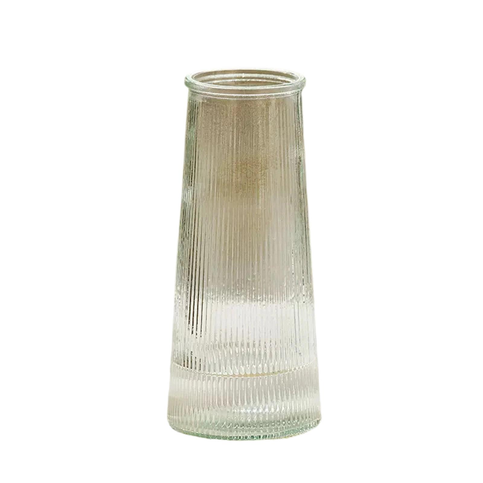 Minimalist Frosted Glacier Pattern Glass Vase Cylindrical Textured Surface Floral Container for Home Office Decor