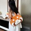 Große Kapazität Roter Panda Plüschtasche Stickerei Roter Panda Handtasche Tier Schultertasche Outdoor