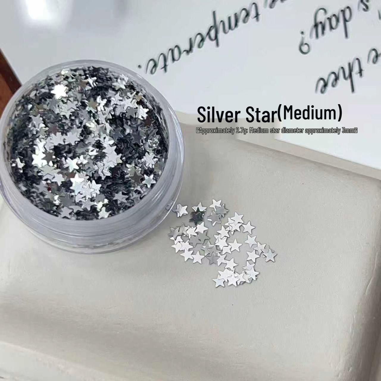 Gold & Silver Star Sequin Nail Art Decorations