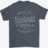 Vintage 1985 40th Birthday Tshirt Meaningful Birthday Gift for Dad Funny Print Tees Summer Fashion Casual Comfort Cotton Tops