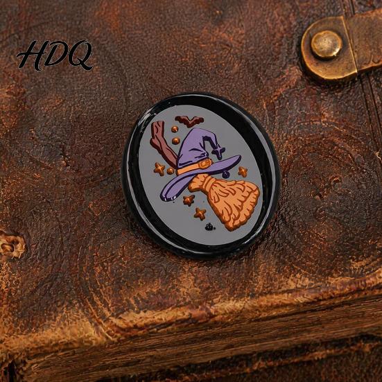 Creative Gift Packaging Halloween Themed Brass Wax Seal Stamp Head Pumpkin Ghost Witch Bat Engraved Head Replacement Sealing for Envelope Journal