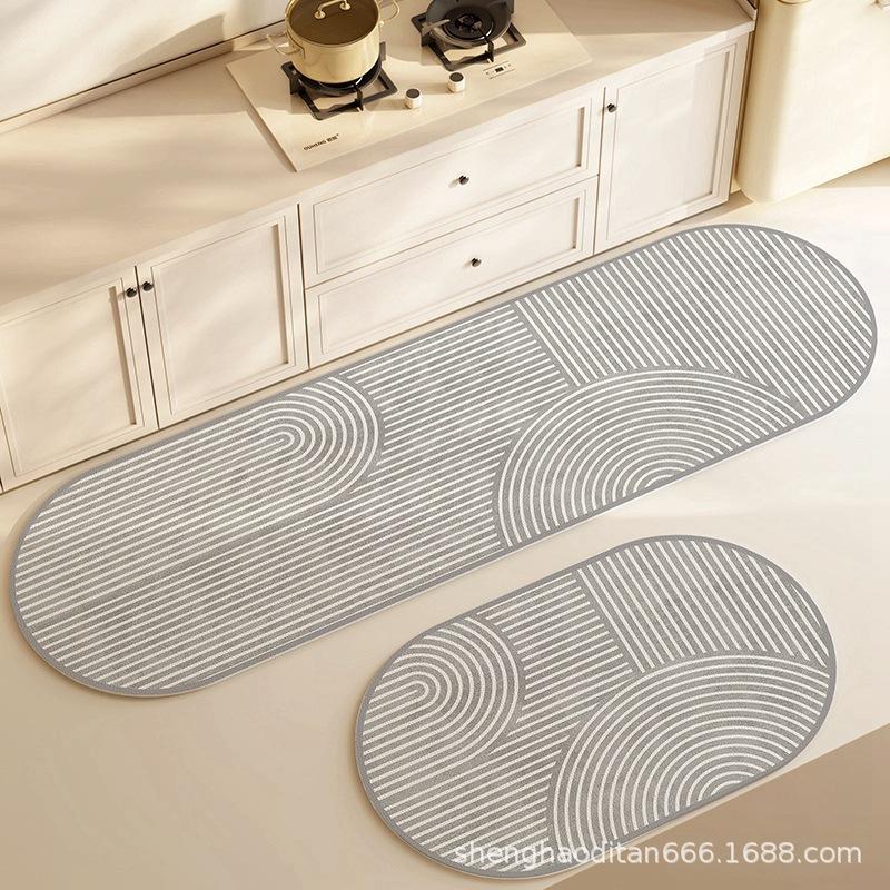 Super Absorbent Kitchen Floor Mat Long Diatomite Kitchen Rug Soft Washable Carpets Anti Slip Bathroom  Entrance Doormat