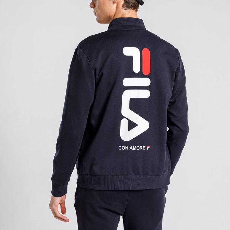 FILA Sports Knit Long-Sleeve Jacket Autumn Men Outerwear Legendary-Blue F11M028504F-NV