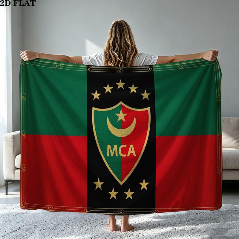 MCA MOULOUDIA LOGO Print Flannel Blanket High Quality Warm Comfortable Cover for All Seasons Perfect for Gifts Home Decor