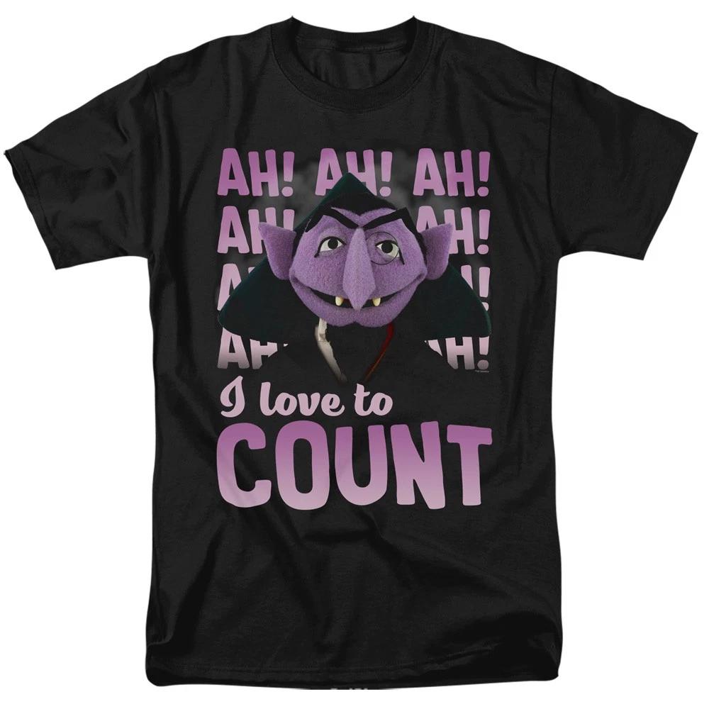 Sesame Street - The Count Ah! Ah! Ah! - Adult Unisex T-Shirt - Black S
