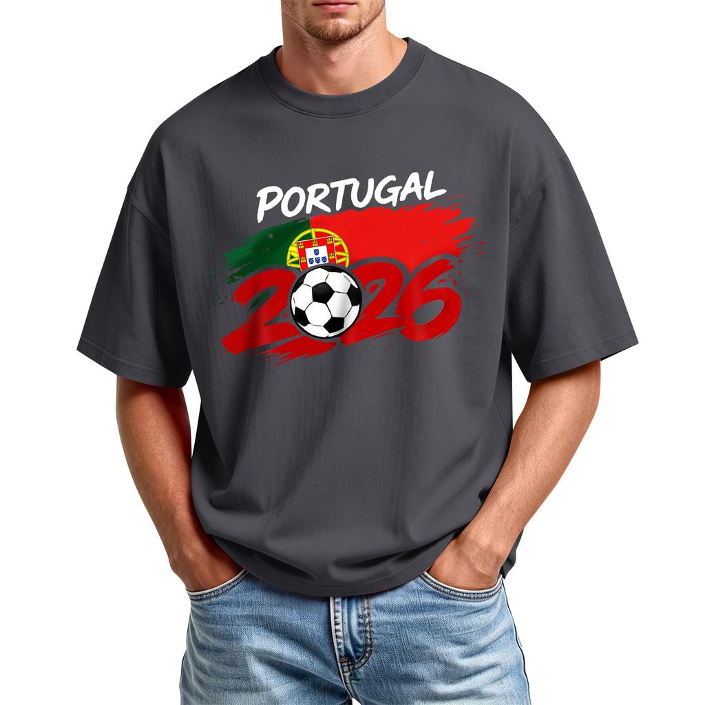 Men's Printed Round Neck T-Shirt Casual Sports Short-Sleeve Top