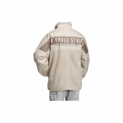adidas Workwear Letter Print Long-Sleeve Outdoor Casual Jacket Unisex Beige