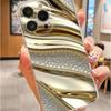 Gold Edge Sparkle Transparent Anti-Drop Case for iPhone 14/15/16/17 Pro Max Series